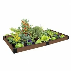 Frame It All One Inch Series 4 ft. x 8 ft. x 5.5 in. Uptown Brown Composite Raised Garden Bed