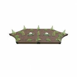 Frame It All 6 ft. x 16 ft. x 5.5 in. Uptown Brown Composite Silver Salver Scalloped Raised Garden Bed - 1 in. Profile