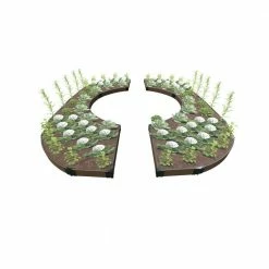 Frame It All 14 ft. x 16 ft. x 5.5 in. Uptown Brown Composite Walk-Through Colosseum Raised Garden Bed - 1 in. Profile