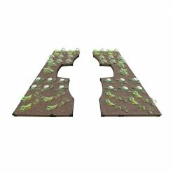 Frame It All 14 ft. x 16 ft. x 5.5 in. Uptown Brown Composite Walk-Through Inner Roboto Raised Garden Bed - 1 in. Profile