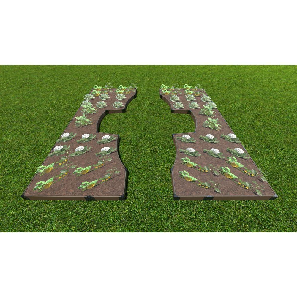 Frame It All 14 ft. x 16 ft. x 5.5 in. Uptown Brown Composite Walk-Through Inner Roboto Raised Garden Bed - 1 in. Profile 2 Frame It All 14 ft. x 16 ft. x 5.5 in. Uptown Brown Composite Walk-Through Inner Roboto Raised Garden Bed - 1 in. Profile - Image 2