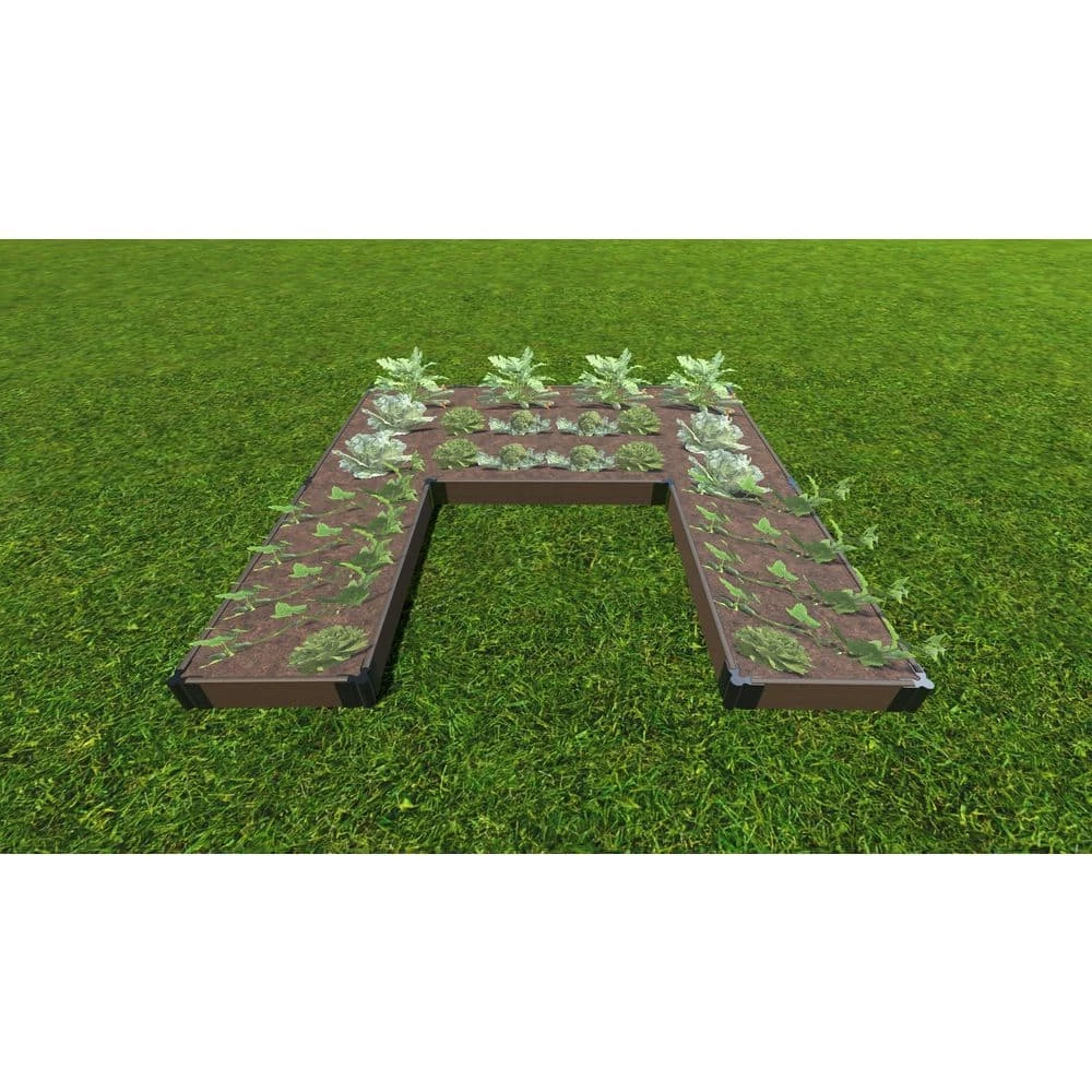 Frame It All 8 ft. x 8 ft. x 5.5 in. Uptown Brown Composite Walk-In U-Shape Bragg Raised Garden Bed - 1 in. Profile 2 Frame It All 8 ft. x 8 ft. x 5.5 in. Uptown Brown Composite Walk-In U-Shape Bragg Raised Garden Bed - 1 in. Profile - Image 2
