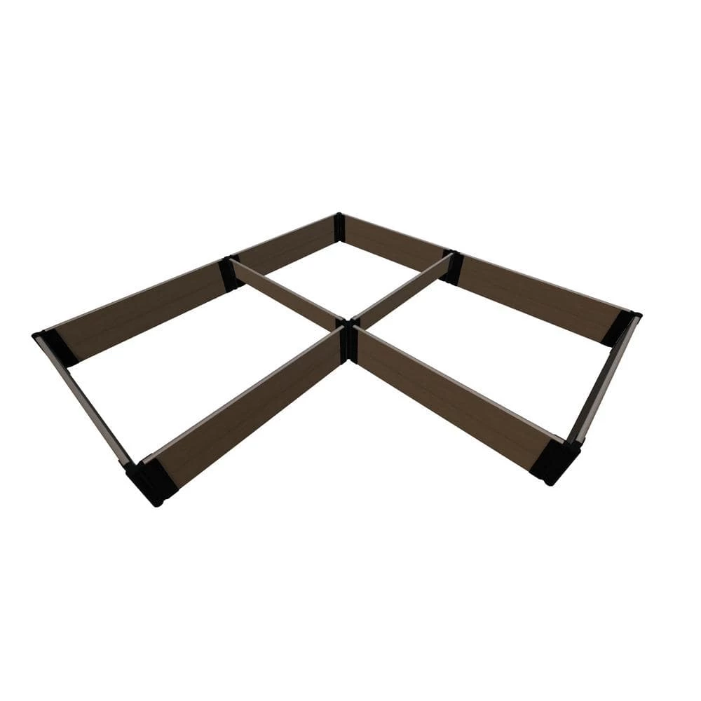 Frame It All 8 ft. x 8 ft. x 11 in. Tool-Free Uptown Brown 'Arrowhead' - Composite Straight Corner Raised Garden Bed - 1 in. Profile 1 Frame It All 8 ft. x 8 ft. x 11 in. Tool-Free Uptown Brown 'Arrowhead' - Composite Straight Corner Raised Garden Bed - 1 in. Profile