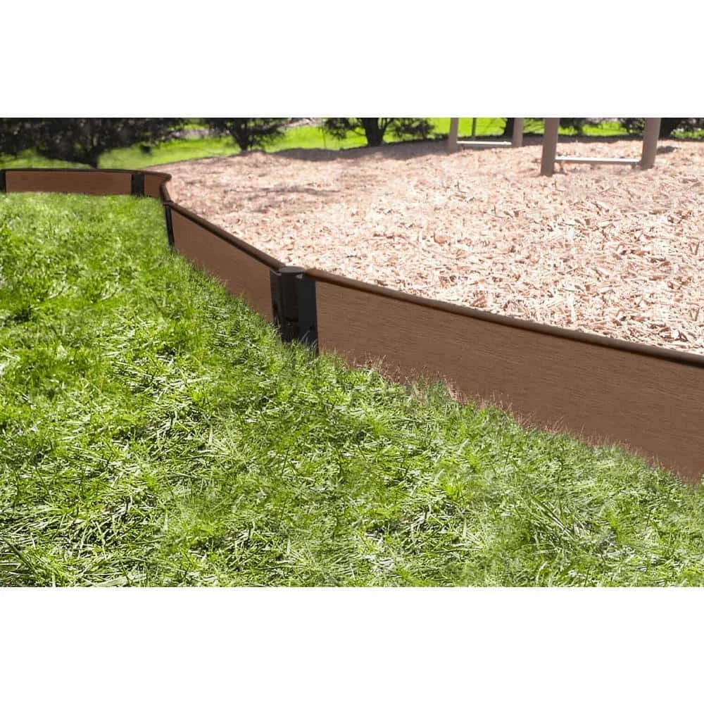Frame It All 16 ft. x 1 in. Uptown Brown Composite Straight Playground Border Edging 2 Frame It All 16 ft. x 1 in. Uptown Brown Composite Straight Playground Border Edging - Image 2