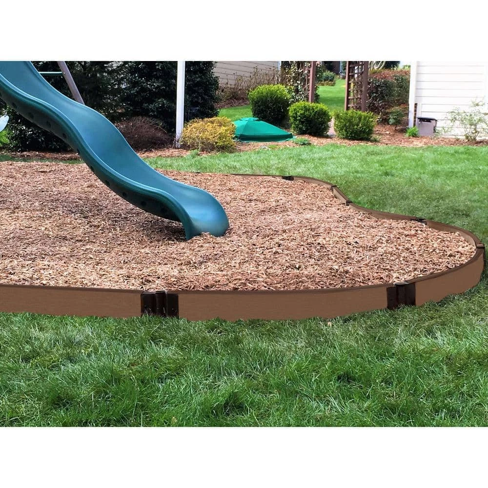 Frame It All One Inch Series 16 ft. Uptown Brown Composite Curved Playground Border 2 Frame It All One Inch Series 16 ft. Uptown Brown Composite Curved Playground Border - Image 2