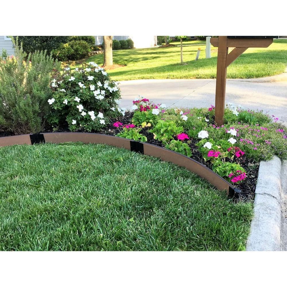 Frame It All 1 in. Series 16 ft. Uptown Brown Composite Curved Landscape Edging Kit 2 Frame It All 1 in. Series 16 ft. Uptown Brown Composite Curved Landscape Edging Kit - Image 2