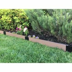 Frame It All 1 in. Series 16 ft. Uptown Brown Composite Straight Landscape Edging Kit -Sunnydaze Decor Sales uptown brown frame it all wood edging 300001801 c3 1000