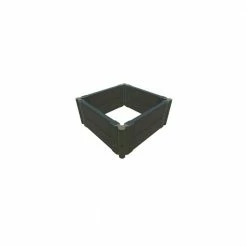 Frame It All 2 ft. x 2 ft. x 11 in. Weathered Wood Composite Raised Garden Bed - 2 in. Profile