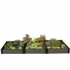 Frame It All Tool-Free 4 ft. x 12 ft. x 11 in. Weathered Wood Composite Raised Garden Bed - 1 in. profile