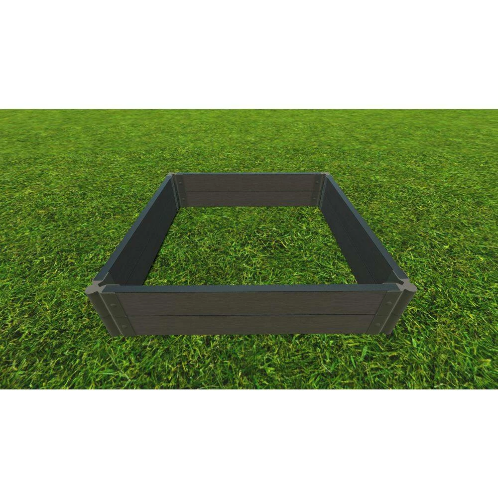 Frame It All 4 ft. x 4 ft. x 11 in. Weathered Wood Composite Raised Garden Bed - 2 in. Profile 2 Frame It All 4 ft. x 4 ft. x 11 in. Weathered Wood Composite Raised Garden Bed - 2 in. Profile - Image 2