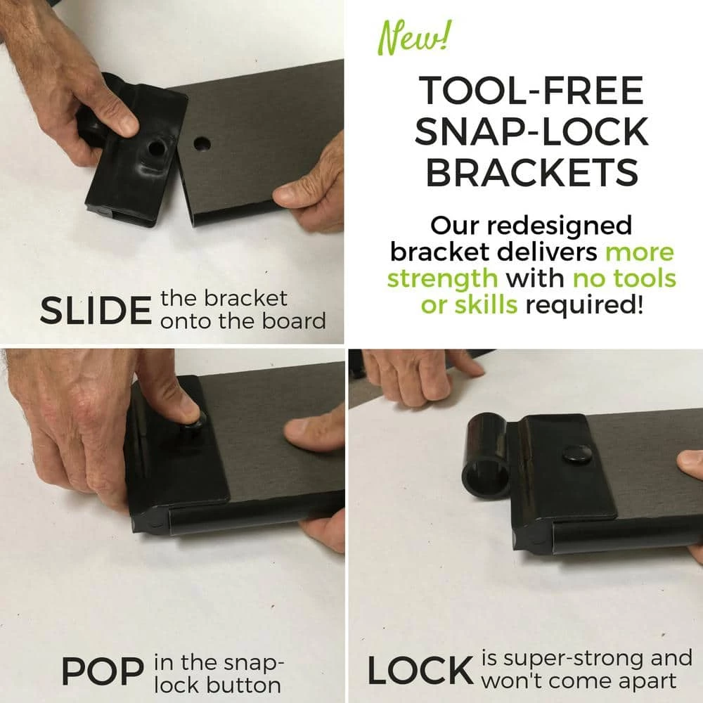 Frame It All 4 ft. x 12 ft. x 16.5 in., 1 in. Profile Weathered Wood Tool-Free Composite Raised Garden 3 Frame It All 4 ft. x 12 ft. x 16.5 in., 1 in. Profile Weathered Wood Tool-Free Composite Raised Garden - Image 3