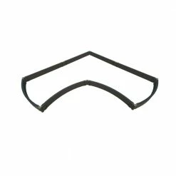 Frame It All 8 ft. x 8 ft. x 5.5 in. Weathered Wood Composite Ok Corral Curved Corner Raised Garden Bed - 2 in. Profile