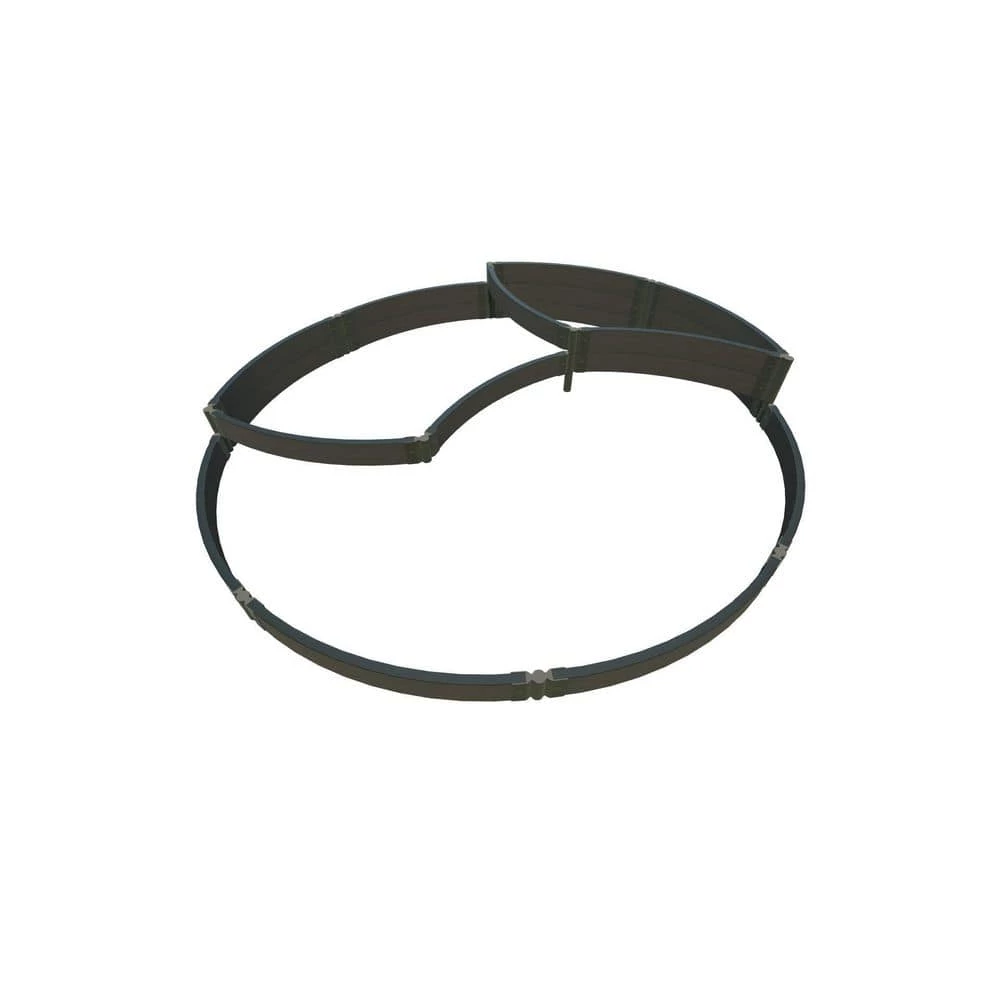 Frame It All 10 ft. x 10 ft. x 16.5 in. Weathered Wood Composite Sugar Cone Circular Raised Garden Bed (3-Tier Terrace 2 in. Profile 1 Frame It All 10 ft. x 10 ft. x 16.5 in. Weathered Wood Composite Sugar Cone Circular Raised Garden Bed (3-Tier Terrace 2 in. Profile