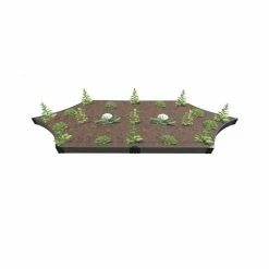 Frame It All 6 ft. x 16 ft. x 5.5 in. Weathered Wood Composite Silver Salver Scalloped Raised Garden Bed - 1 in. Profile