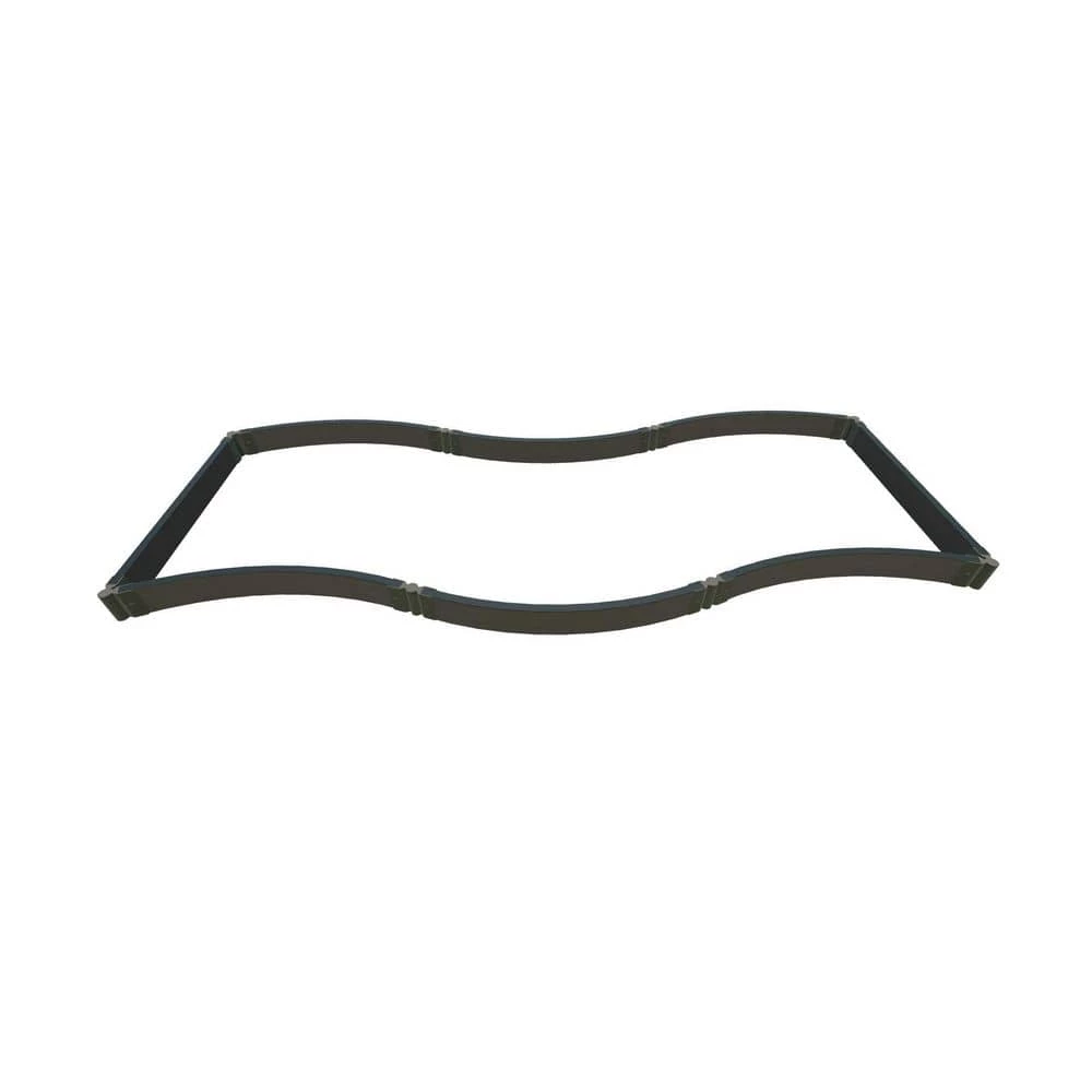 Frame It All 4 ft. x 12 ft. x 5.5 in. Weathered Wood Composite Lazy Curve Raised Garden Bed - 2 in. Profile 1 Frame It All 4 ft. x 12 ft. x 5.5 in. Weathered Wood Composite Lazy Curve Raised Garden Bed - 2 in. Profile
