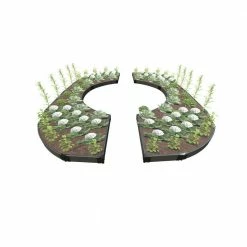 Frame It All 14 ft. x 16 ft. x 5.5 in. Weathered Wood Composite Walk-Through Colosseum Raised Garden Bed - 1 in. Profile