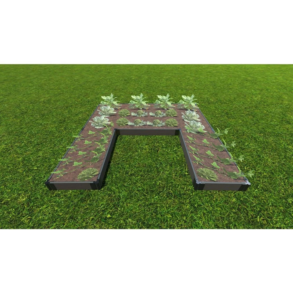 Frame It All 8 ft. x 8 ft. x 5.5 in. Weathered Wood Composite Walk-In U-Shape Bragg Raised Garden Bed - 1 in. Profile 2 Frame It All 8 ft. x 8 ft. x 5.5 in. Weathered Wood Composite Walk-In U-Shape Bragg Raised Garden Bed - 1 in. Profile - Image 2