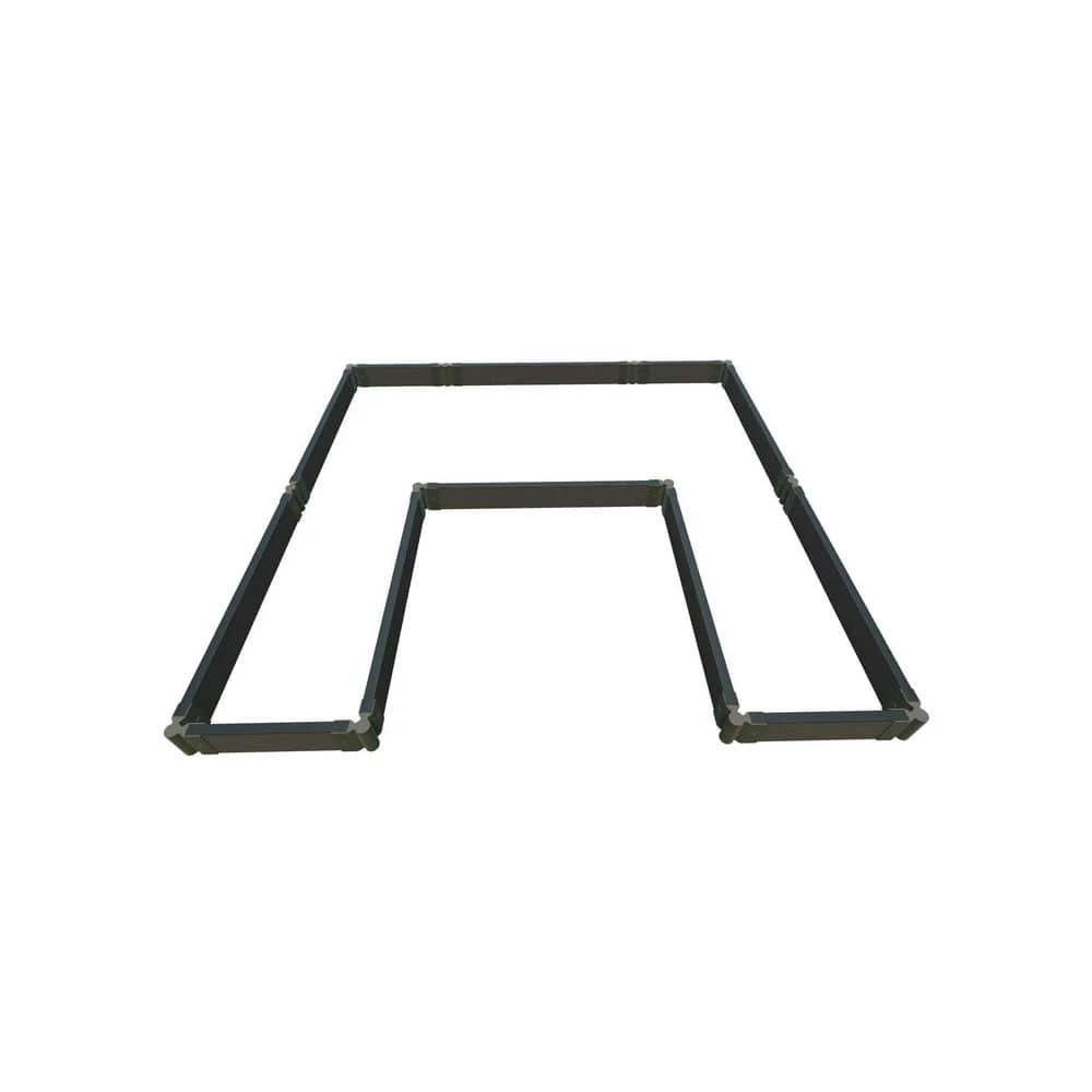 Frame It All 8 ft. x 8 ft. x 5.5 in. Weathered Wood Composite Walk-In U-Shape Bragg Raised Garden Bed - 2 in. Profile 1 Frame It All 8 ft. x 8 ft. x 5.5 in. Weathered Wood Composite Walk-In U-Shape Bragg Raised Garden Bed - 2 in. Profile