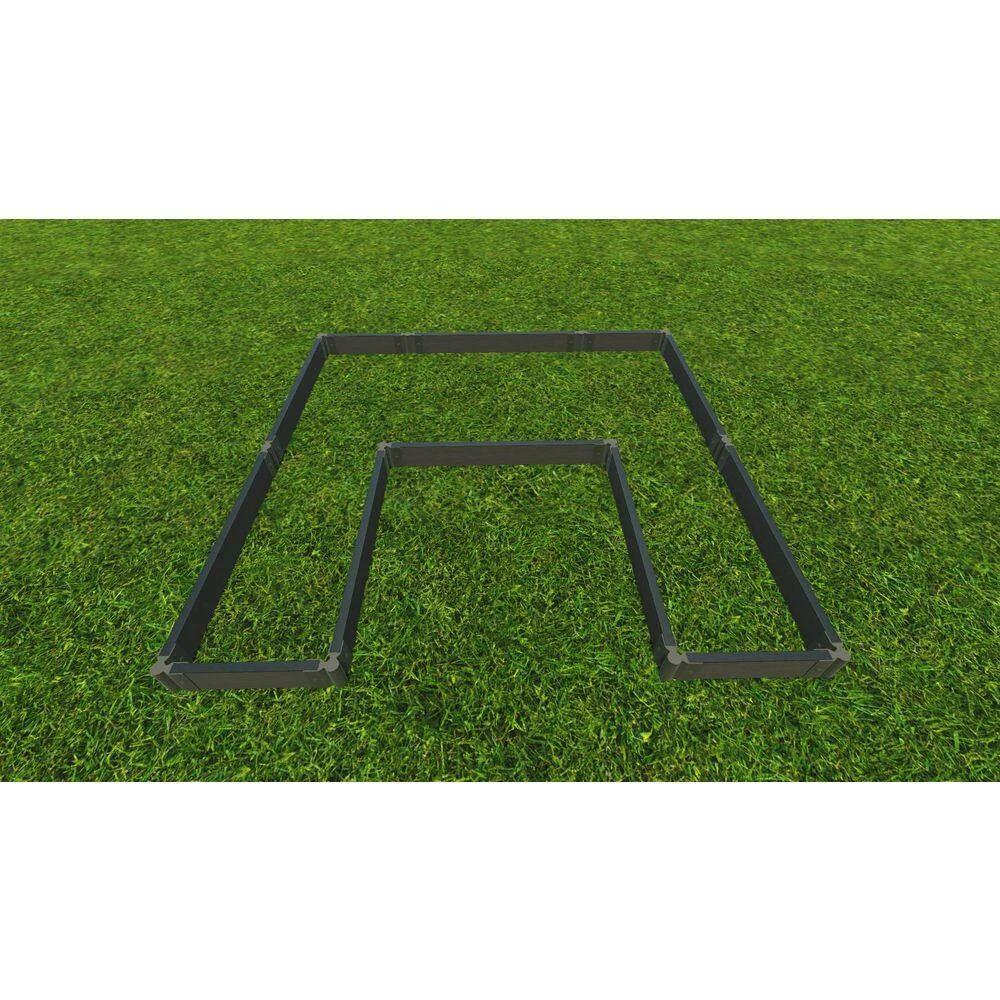 Frame It All 8 ft. x 8 ft. x 5.5 in. Weathered Wood Composite Walk-In U-Shape Bragg Raised Garden Bed - 2 in. Profile 2 Frame It All 8 ft. x 8 ft. x 5.5 in. Weathered Wood Composite Walk-In U-Shape Bragg Raised Garden Bed - 2 in. Profile - Image 2