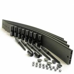 Frame It All One Inch Series 16 ft. Weathered Wood Composite Curved Playground Border -Sunnydaze Decor Sales weathered wood frame it all wood edging 300001447 40 1000