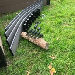 Frame It All 1 in. Series 16 ft. Weathered Wood Composite Curved Landscape Edging Kit -Sunnydaze Decor Sales weathered wood frame it all wood edging 300001810 77 1000