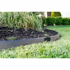 Frame It All 1 in. Series 16 ft. Weathered Wood Composite Curved Landscape Edging Kit -Sunnydaze Decor Sales weathered wood frame it all wood edging 300001810 a0 1000