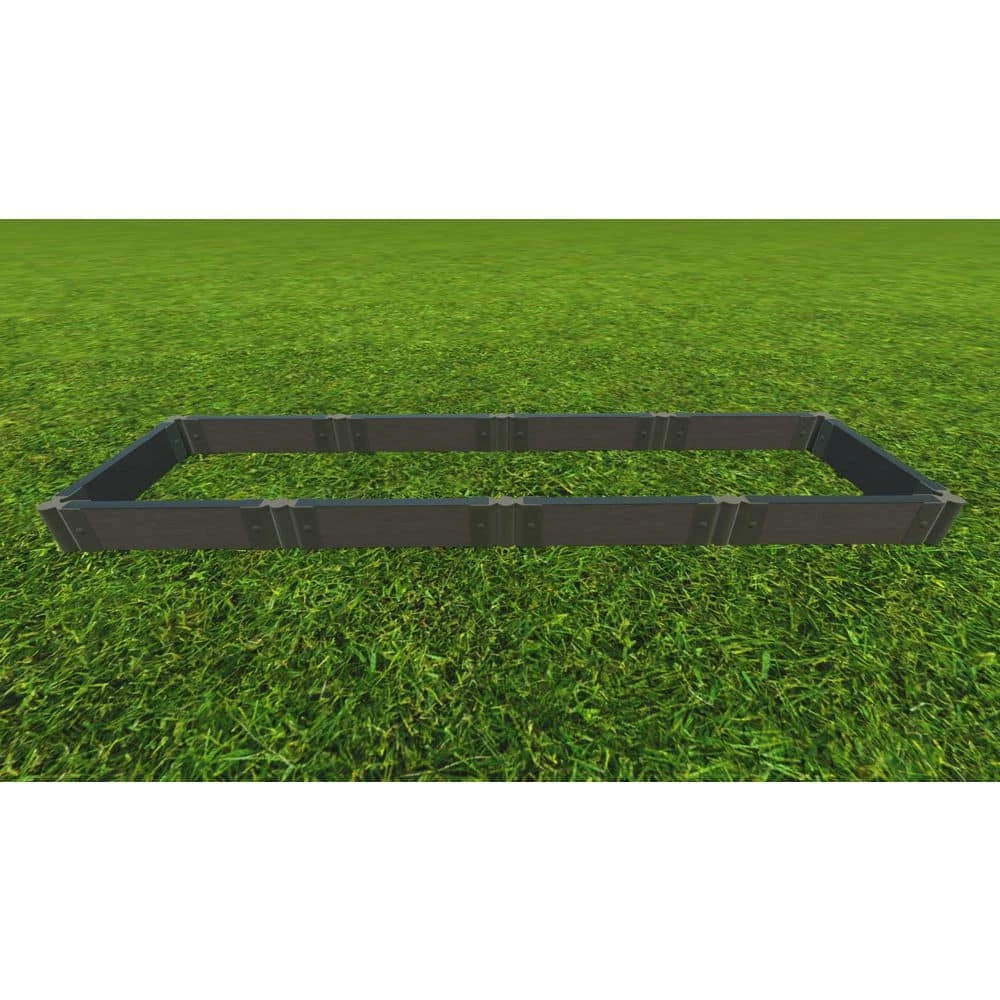 Frame It All Weathered Wood 2' X 8' X 5.5" Composite Raised Garden Bed (2' Sections) - 2" Profile 2 Frame It All Weathered Wood 2' X 8' X 5.5" Composite Raised Garden Bed (2' Sections) - 2" Profile - Image 2