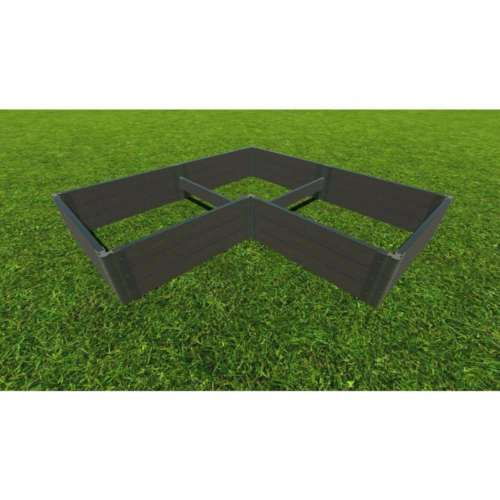 Frame It All 8 ft. x 8 ft. x 16.5 in. Weathered Wood Composite 2 in. Profile Corner Raised Garden Bed 2 Frame It All 8 ft. x 8 ft. x 16.5 in. Weathered Wood Composite 2 in. Profile Corner Raised Garden Bed - Image 2