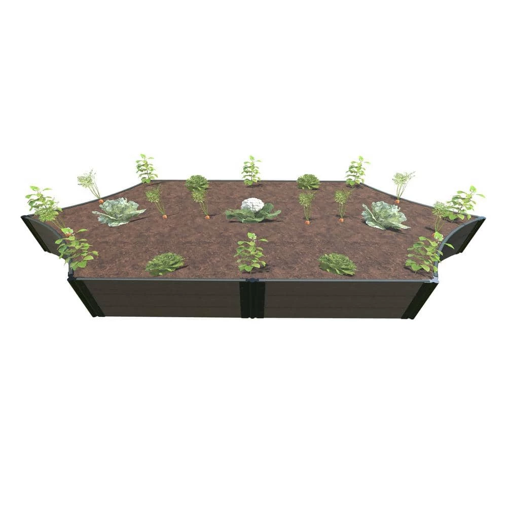 Frame It All 6 ft. x 16 ft. x 16.5 in. Weathered Wood Composite Silver Salver Scalloped Raised Garden Bed - 1 in. Profile 1 Frame It All 6 ft. x 16 ft. x 16.5 in. Weathered Wood Composite Silver Salver Scalloped Raised Garden Bed - 1 in. Profile