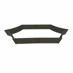 Frame It All 6 ft. x 16 ft. x 16.5 in. Weathered Wood Composite Silver Salver Scalloped Raised Garden Bed - 2 in. Profile
