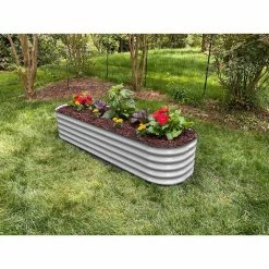 Frame It All 6-in-1 Modular Metal Raised Garden Bed Kit -Sunnydaze Decor Sales white frame it all raised planter boxes 900017601 white 4f 1000