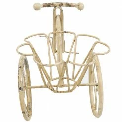 Sunnydaze Decor Sunnydaze 12 in. Tricycle Indoor/Outdoor White Steel Standing Planter Basket -Sunnydaze Decor Sales white sunnydaze decor plant stands lci 795 76 1000