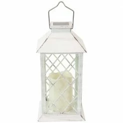 Sunnydaze Decor 11 in. White Concord Outdoor Solar LED Candle Lantern (Set of 2) 15 Sunnydaze Decor 11 in. White Concord Outdoor Solar LED Candle Lantern (Set of 2) -Sunnydaze Decor Sales whites sunnydaze decor citronella candles torches for 395 2pk 4f 1000