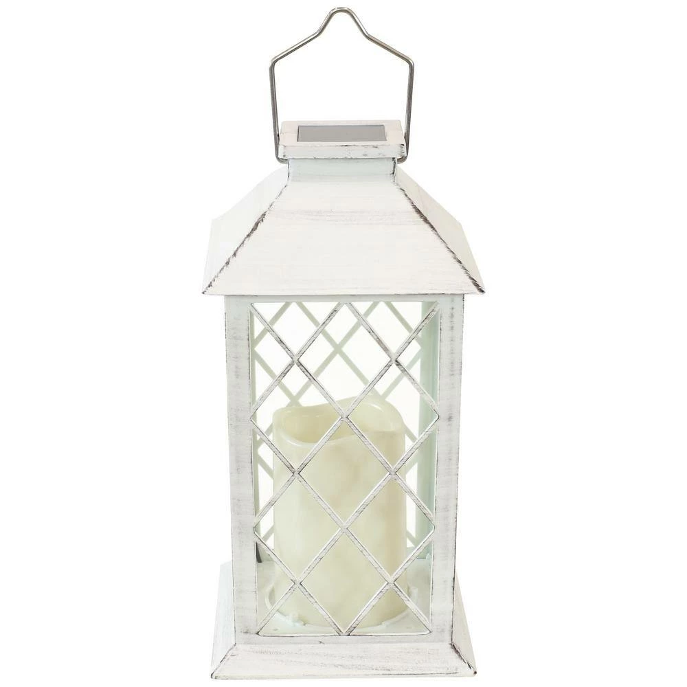 Sunnydaze Decor 11 in. White Concord Outdoor Solar LED Candle Lantern (Set of 2) 6 Sunnydaze Decor 11 in. White Concord Outdoor Solar LED Candle Lantern (Set of 2) - Image 6