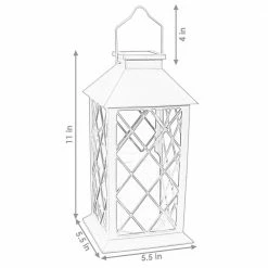 Sunnydaze Decor 11 in. White Concord Outdoor Solar LED Candle Lantern (Set of 2) 18 Sunnydaze Decor 11 in. White Concord Outdoor Solar LED Candle Lantern (Set of 2) -Sunnydaze Decor Sales whites sunnydaze decor citronella candles torches for 395 2pk fa 1000