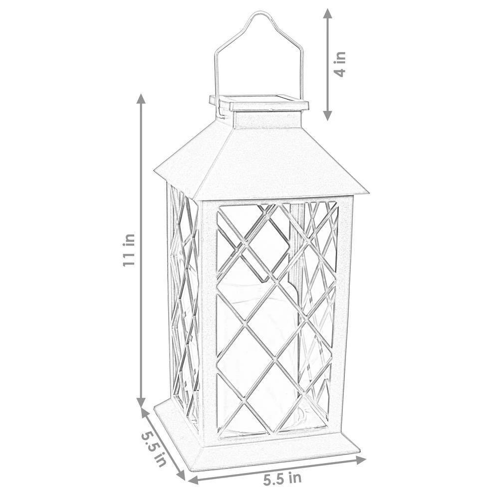 Sunnydaze Decor 11 in. White Concord Outdoor Solar LED Candle Lantern (Set of 2) 9 Sunnydaze Decor 11 in. White Concord Outdoor Solar LED Candle Lantern (Set of 2) - Image 9