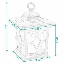 Sunnydaze Decor Lucien 9 in. White Outdoor Solar LED Candle Lantern (Set of 2) -Sunnydaze Decor Sales whites sunnydaze decor citronella candles torches for 785 2pk fa 1000