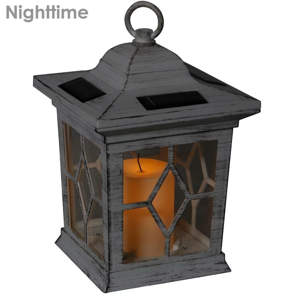 Sunnydaze Decor Lucien 9 in. White Outdoor Solar LED Candle Lantern (Set of 4) 7 Sunnydaze Decor Lucien 9 in. White Outdoor Solar LED Candle Lantern (Set of 4) - Image 7
