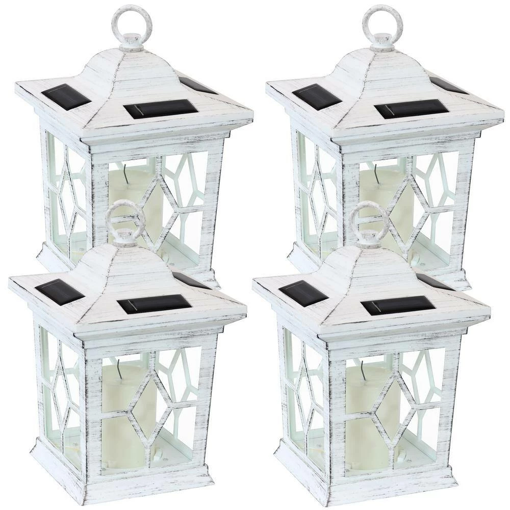 Sunnydaze Decor Lucien 9 in. White Outdoor Solar LED Candle Lantern (Set of 4) 2 Sunnydaze Decor Lucien 9 in. White Outdoor Solar LED Candle Lantern (Set of 4) - Image 2