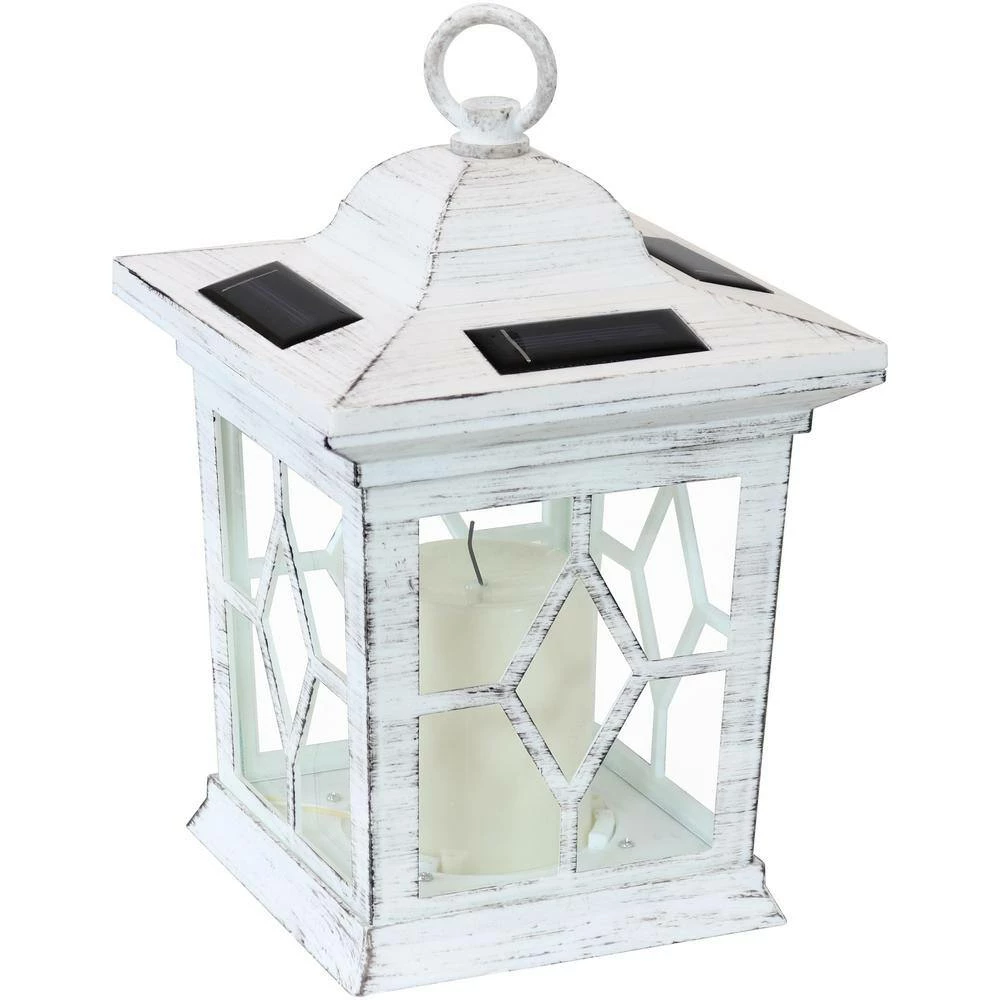 Sunnydaze Decor Lucien 9 in. White Outdoor Solar LED Candle Lantern (Set of 4) 6 Sunnydaze Decor Lucien 9 in. White Outdoor Solar LED Candle Lantern (Set of 4) - Image 6