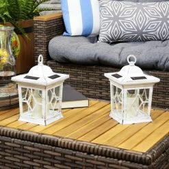 Sunnydaze Decor Lucien 9 in. White Outdoor Solar LED Candle Lantern (Set of 4) 13 Sunnydaze Decor Lucien 9 in. White Outdoor Solar LED Candle Lantern (Set of 4) -Sunnydaze Decor Sales whites sunnydaze decor citronella candles torches for 785 4pk 66 1000