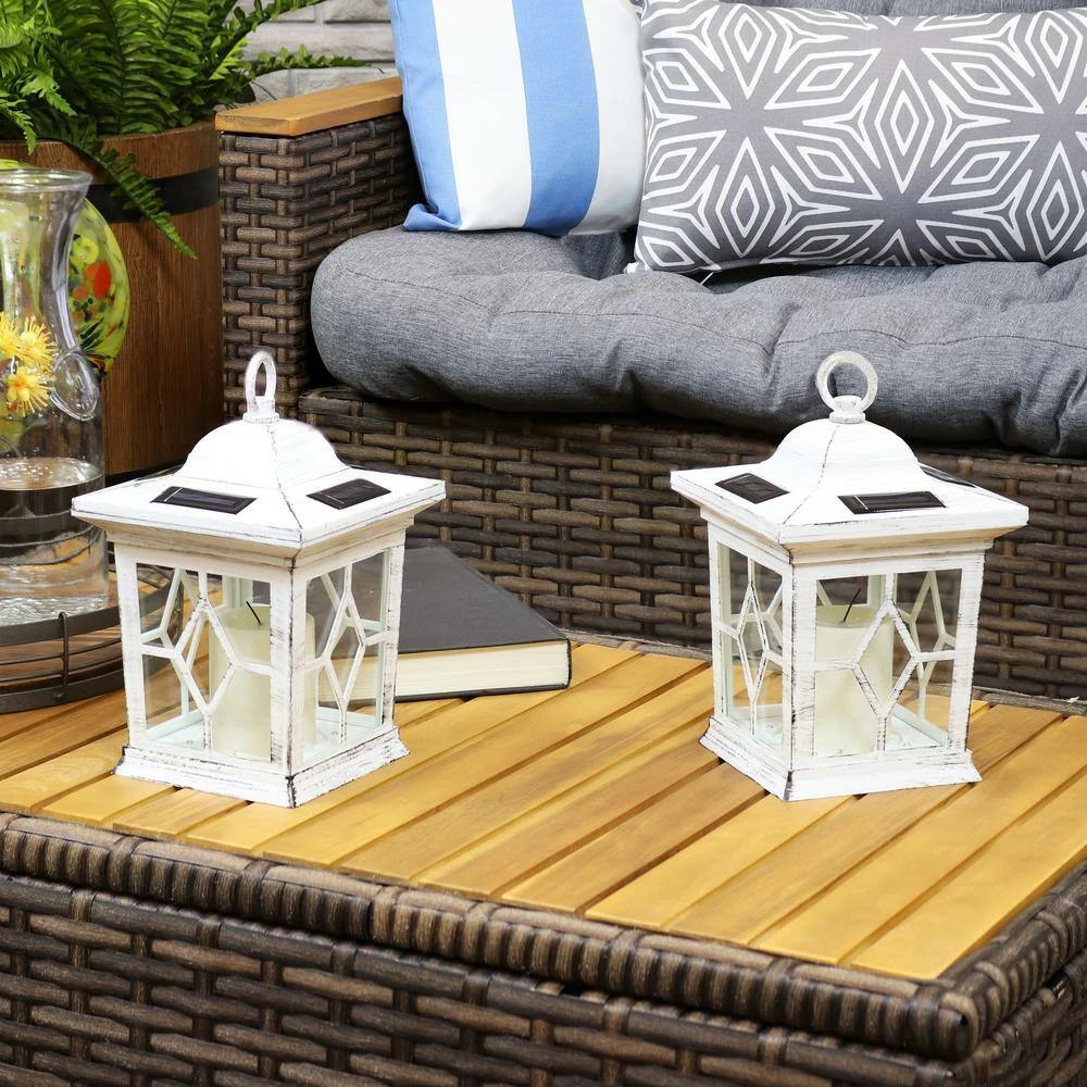 Sunnydaze Decor Lucien 9 in. White Outdoor Solar LED Candle Lantern (Set of 4) 4 Sunnydaze Decor Lucien 9 in. White Outdoor Solar LED Candle Lantern (Set of 4) - Image 4