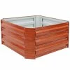 Sunnydaze Decor 24 in. Square Woodgrain Galvanized Steel Raised Bed