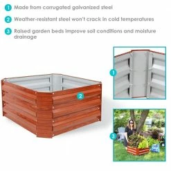 Sunnydaze Decor 24 in. Square Woodgrain Galvanized Steel Raised Bed 13 Sunnydaze Decor 24 in. Square Woodgrain Galvanized Steel Raised Bed -Sunnydaze Decor Sales woodgrain sunnydaze decor raised planter boxes hb 499 76 1000