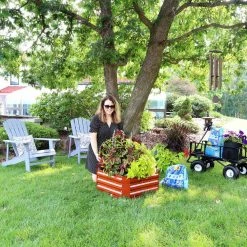 Sunnydaze Decor 24 in. Square Woodgrain Galvanized Steel Raised Bed 12 Sunnydaze Decor 24 in. Square Woodgrain Galvanized Steel Raised Bed -Sunnydaze Decor Sales woodgrain sunnydaze decor raised planter boxes hb 499 fa 1000